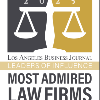 award badge for most admired law firm 2025, Los Angeles