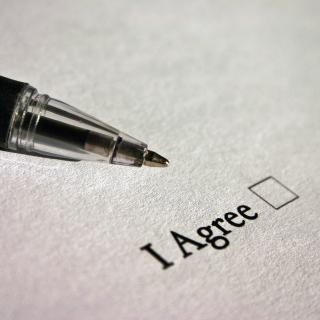 pen checking 1 agree