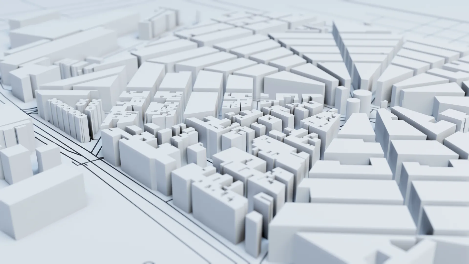 3d architectural map of city